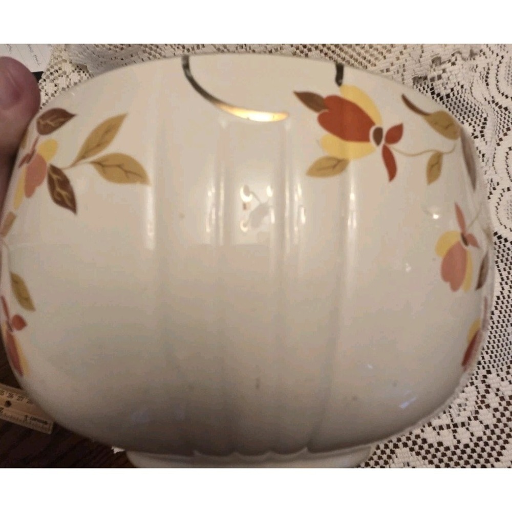 Vintage Hall's Superior‎ Jewel Tea Autumn Leaf Large 9" Mixing/ Serving Bowl - Picture 9 of 11
